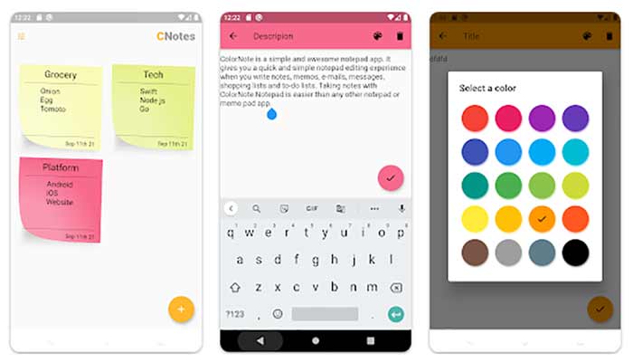 اپلیکیشن (کالر نوت) ColorNote یا Cute Notes (کیوت نوتس)